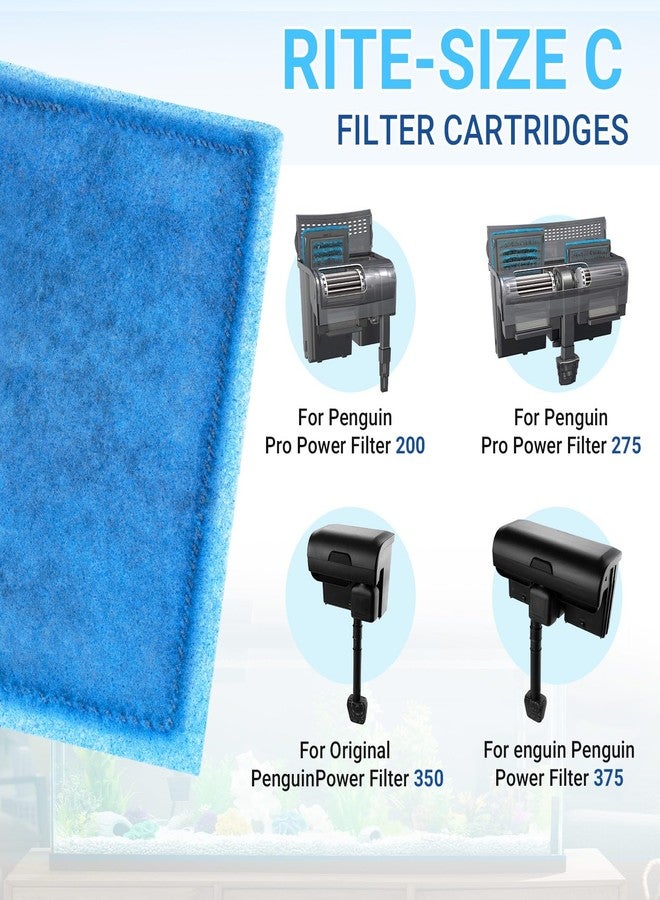 Trdzi Rite-Size C Filter Cartridges for Penguin Power Filters 275/375 & Original Penguin Power Filters 200/350, 6 Pack - Image 2